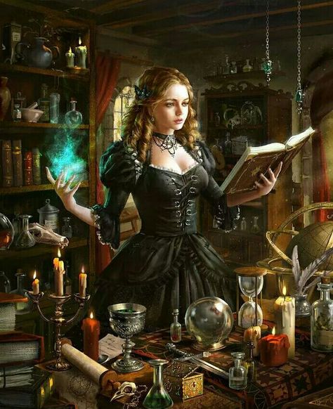 Alchemist Female Wizard, Witch Art, Witchy Woman, Art Characters, Arte Fantasy, 판타지 아트, Fantasy Inspiration, Fantasy Artwork, Character Portraits