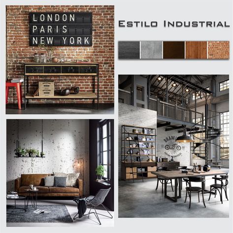 Industrial Office Color Palette, Scandi Industrial Interior, Industrial Mood Board, Industrial Color Scheme, Industrial Modern Decor, Loft House Ideas, Scandi Industrial, Industrial Color Palette, Style Tips And Tricks