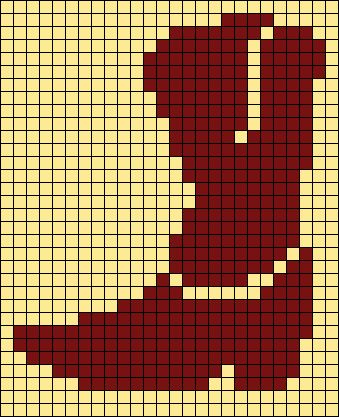 Alpha pattern #19052 variation #119429 | BraceletBook Cowboy Boots Cross Stitch Patterns, Western Alpha Pattern, Cowboy Crochet Pattern, Cowboy Alpha Pattern, Cross Stitch Cowboy, Taylor Swift Pixel Art, Unif Bag, Crochet Fits, Crochet Letters Pattern