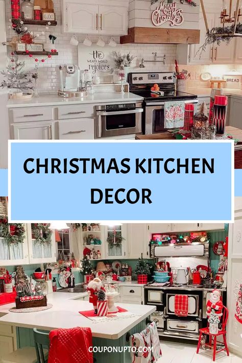 Christmas Kitchen Decor Kitchen Themed Christmas Tree, Christmas Countertop Decor Ideas, Counter Top Christmas Decor, Kitchen Counter Christmas Decor, Christmas Kitchens, Christmas Kitchen Counter Decor, Gingerbread Kitchen, Kitchen Counter Christmas Decor Ideas, Kitchen Christmas Tree