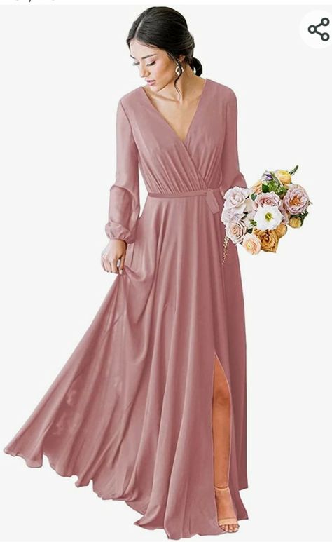 Bridesmaid Dresses Long Sleeve, Long Sleeve Bridesmaid Dresses, Bridesmaid Dresses Chiffon, Bridesmaid Dresses Long, Formal Prom Dress, Dresses Chiffon, Formal Dress, Prom Dress, Bridesmaid Dresses