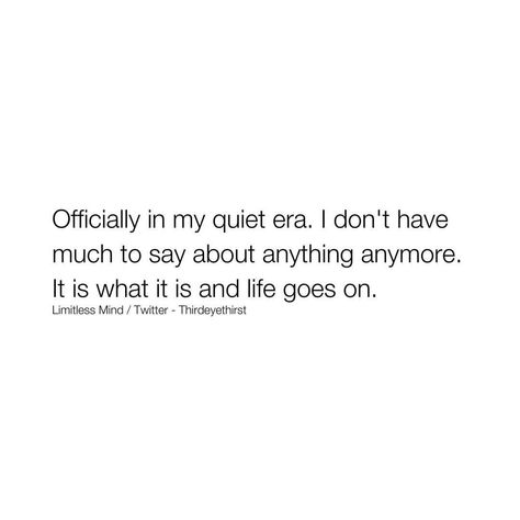 Entering my quiet era, where words are few and acceptance is key. Life unfolds as it will, and I embrace the journey.🌅🤐 | Instagram Quiet Era Quotes, Few Words Quotes, Quiet Era, Aim Quotes, Threads Instagram, Quiet Girl, Keep Quiet, Pin Boards, 2024 Year