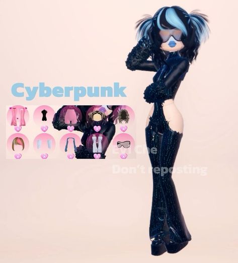 Dti Outfits Cybergoth, Dti Outfit Inspo Cyberpunk, Dress To Impress New Themes, Outfit Ideas Cyberpunk, Dti Outfits Theme Bossy, Scifi Outfit Dress To Impress, Dti Theme Cyberpunk, Dress To Impress Roblox Cyberpunk, Electric Dress To Impress