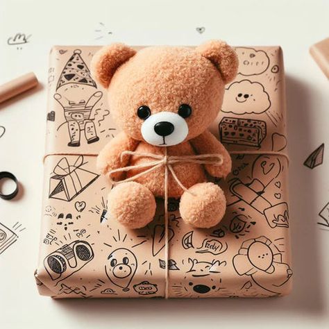 12 Creative Ways to Wrap Stuffed Animals for a Memorable Gift - PlushThis Wrap Stuffed Animals Gift, Wrapping Stuffed Animals, Cute Ways To Wrap Baby Shower Gifts, Romantic Flower Arrangements, Bows For Presents, Baby Shower Wrapping, Realistic Stuffed Animals, Large Stuffed Animals, Small Stuffed Animals