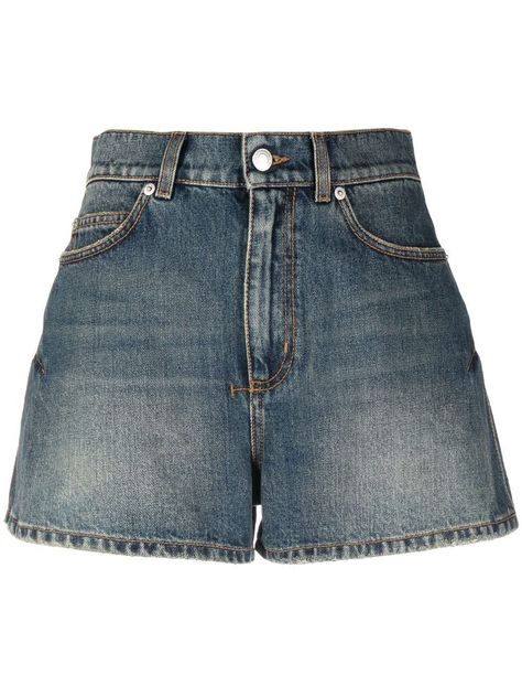 Alexander McQueen flared denim shorts - Blue Alexander Mcqueen Clothing, Flared Denim, Short Jeans, Denim Flares, My Clothes, Lookbook Outfits, Dream Clothes, Outer Banks, Indigo Blue