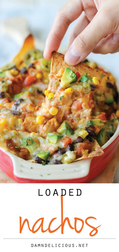 Nachos Recipes, Vegetarian Nachos, Loaded Nachos, Nachos Recipe, Think Food, Mexican Recipes, Vegetarian Dishes, Recipe Box, Nachos