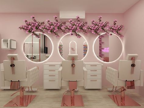 Beauty Saloon Decor Interior Design, Beauty Salon Design Ideas, Spa Interior Design Ideas, Home Salon Ideas, Makeup Salon Ideas, Beauty Room Decor Salon, Makeup Studio Decor Interior Design, Beauty Salon Ideas, Salon Decorating Ideas