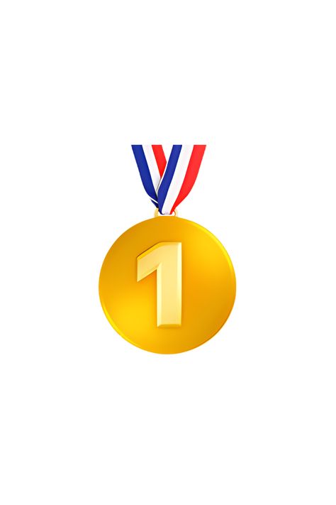 The 🥇 1st Place Medal emoji depicts a round, gold medal with a ribbon attached to it. The medal has a raised edge and a smooth, shiny surface. The number "1" is engraved on the front of the medal, indicating that it is a first-place award. The ribbon is red and white striped, with a loop at the top for hanging the medal around someone's neck. Overall, the emoji conveys a sense of achievement, victory, and excellence. 1st Place Medal, Apple Emojis, Ios Emoji, Instagram Design Creative, Five Little Monkeys, The Emoji, Senior Project, Space Pictures, The Number 1