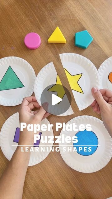 82K views · 2K likes | Stephanie & Katrina | Crafty Moms on Instagram: "An easy and budget friendly idea to boost your child’s development and a fun way to learn shapes and colors! This activity won’t required much preparation and you can use things you have at home ♻️ you will only need paper plates but you could also use cardboard, markers and a scissor.   Our kids absolutely loved this game❣️We hope you like it✨ Don’t forget to save this post for later or share it with someone who might like it or need it.  ❌ We don’t authorize to share this video on your feed. (Stories and DMs are fine) . . . . . . . . . . #earlychildhoodeducation #playlearningideas #playlearngrow #kidsactivities  #activitiesforkids  #montessoriathome #montessoritoddler #waldorf #homeschool #homeschoollife #greatideas Shape Games For Kids, Learning Colors Activities, Color Activities For Toddlers, Shapes For Toddlers, Shape Activities Preschool, Learn Shapes, Shapes Kindergarten, Waldorf Homeschool, Nursery Activities