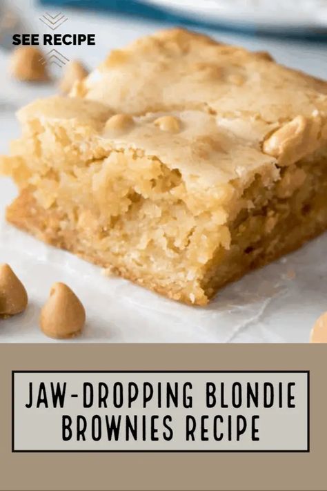 Blondie Brownies Recipe, Blondies Recipes, Blonde Brownie Recipe, Best Blondies Recipe, Blondies Recipe Easy, Brownie Blondie, Blondie Recipes, Butterscotch Blondies, Blonde Brownies