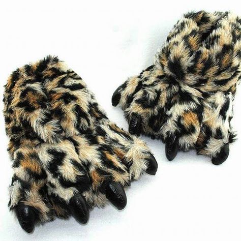 So want these!!!! Bear Paw Slippers, Claw Slippers, Paw Slippers, Bear Claw, Plush Slippers, Bear Claws, Funky Shoes, Bear Paw, Bear Paws