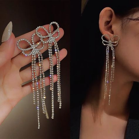 🌞 Fashion that makes you glow in the sunshine 😍Discount code is in store . Shop Now: https://www.beststuffngear.com/collections/runway-fashion Inlaid Rhinestone Bow Tassel Earrings Regular price $52.16 Sale price $26.99 #fashionista #fashionshoes #fashionlovers #fashionlover #fashiongirl #fashionlove #fashionbaby #fashionstylist #elegant #classy #fashionstylist #fashionblogger #fashionbloggers #fashionweek #fashion #fashionshow #fashions #fashionstylist #runway #luxuryladies #taptoshop #f... Cherry Drop Earrings, Tassel Earing, Long Tassel Earrings, Tassels Fashion, Gold Jewelry Earrings, Rhinestone Bow, Wedding Jewelry Earrings, Birthday Jewelry Gift, Fashion Jewelry Earrings