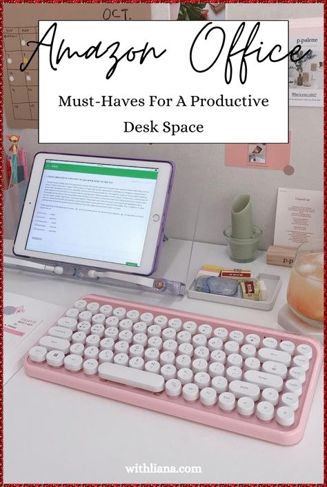 Desk Organization Amazon, Cute Work Desk Ideas Office, Home Office Accessories Desk Supplies, Cool Desk Accessories Office, Desk Essentials For Women, Work Desk Organization Ideas Aesthetic, Best Office Supplies, Amazon Must Haves For Office, Office Must Haves From Amazon