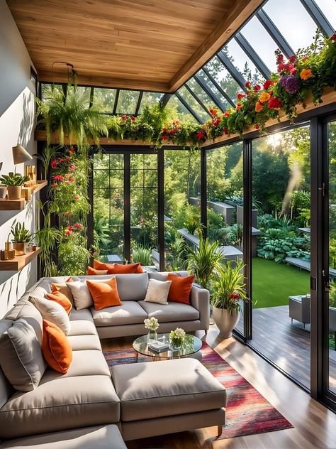 Cottagecore Sunroom, Boho House Exterior, House With Patio, Backyard Design Ideas, Sunroom Designs, Dream House Interior, House Goals, Style At Home, Dream House Decor