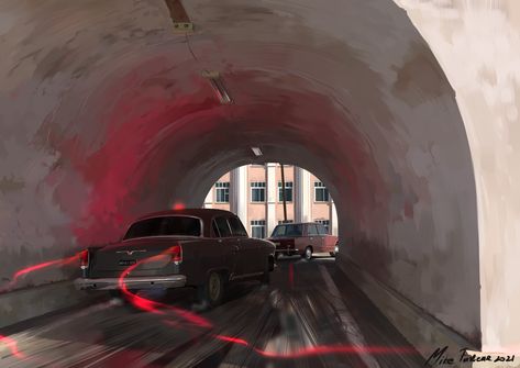 Graphic Reduction, Car Chase Scene, Background Artist, 2d Painting, Environment Painting, Digital Painting Portrait, Astuces Diy, Album Art Design, Perspective Art