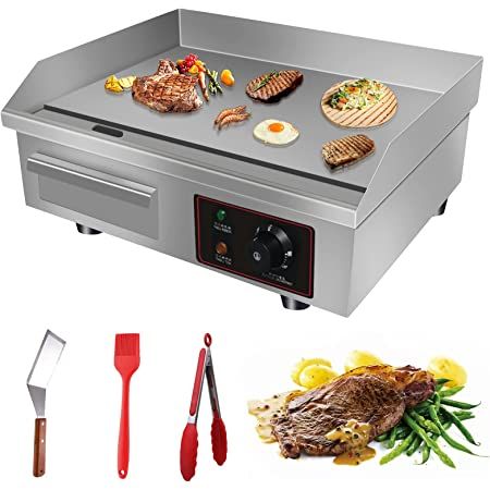 Aliyaduo 110V 3000W 22" Commercial Electric Countertop Griddle Flat Top Grill Hot Plate BBQ,Adjustable Thermostatic Control,Stainless Steel Restaurant Grill for Kitchen Restaurant Grill, Steel Restaurant, Flat Top Griddle, Flat Top Grill, Steel Grill, Griddle Grill, Electric Griddle, Stainless Steel Grill, Electric Grill