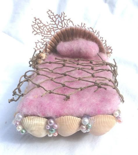 Barbie Beds, Moss Bedding, Mermaid Dollhouse, Mermaid Bed, Mermaid House, Mermaid Garden, Miniature Mermaid, Fairy Bed, Mermaid Bedding