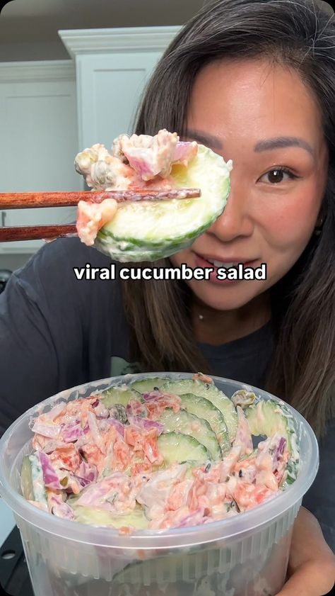 Kat Chao | 🥒EVERYTHING BUT THE BAGEL CUCUMBER SALAD🥒 goodness - this was so good. It’s the perfect snack or meal. I had the entire tub for lunch... | Instagram Bagel Cucumber, Chive Cream Cheese, Sushi Salad, Slow Cooker Chicken Tortilla Soup, Everything But The Bagel Seasoning, Everything But The Bagel, Energizing Food, Seasoning Salt, Bagel Seasoning