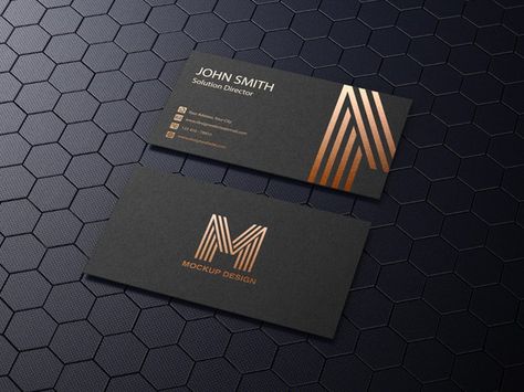 Black business card mockup on hexagon ba... | Premium Psd #Freepik #psd #logo #business-card #mockup #business Visiting Card Mockup, Black Business Card Mockup, Branding Mockups Free, Branding Collateral, Dr Logo, Hexagon Background, Business And Advertising, Interior Design Sketchbook, Laminated Business Cards