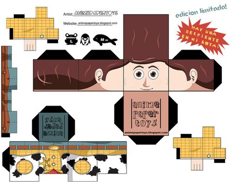 Woody Cubeecraft part one by ~snuffle12321 on deviantART Spongebob Crafts, Toy Story Crafts, Disney Paper Dolls, Lucky Charms Marshmallows, Rapunzel Party, Toy Story Theme, Anime Paper, Free Toys, Papercraft Templates