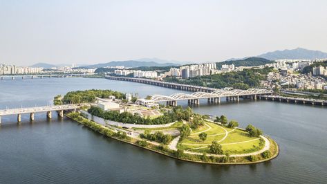 Artificial Island, Jungle House, Han River, Park Landscape, Island Park, Bridge Building, Urban Fabric, Pedestrian Bridge, Welcome To The Jungle