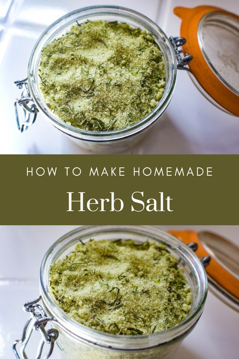 Preserve your garden herbs in the best way possible. By creating a delicious herb salt that you can put on just about anything from eggs, to meats, soups, casseroles and even veggies. It is so good and a simple way to preserve those herbs while saving on specialty salts for your kitchen. Herb Salt Recipe, Make Sun Dried Tomatoes, Medicinal Herbs Remedies, Herb Salt, Sea Salt Recipes, Cooking With Fresh Herbs, Sage Herb, Preserving Herbs, Flavored Salts