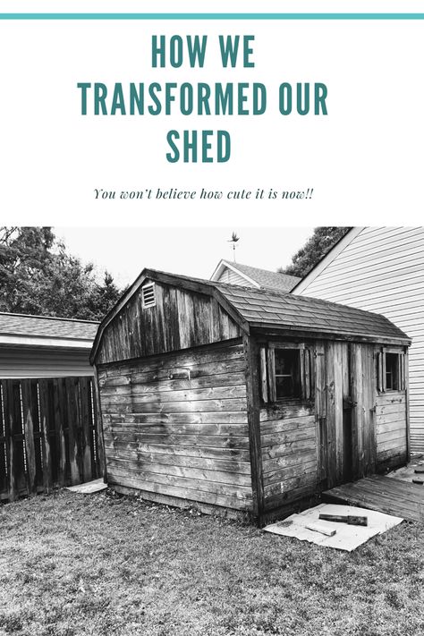 Shed Before And After, Shed Restoration, Renovate Shed, Update Shed Exterior, Shed Front Ideas, Old Shed Renovation, Shed Redo, Renovated Shed, Garden Shed Renovation