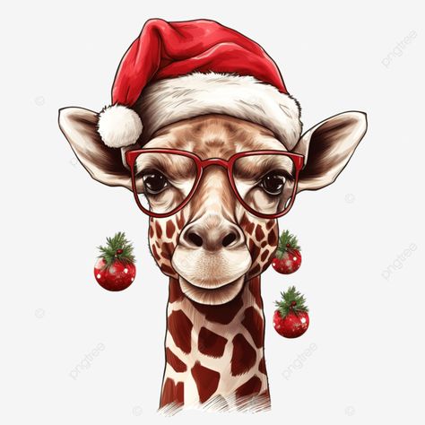 hand drawn portrait of giraffe in christmas accessories vector funny christmas christmas animals c Christmas Giraffe Drawing, Christmas Clipart Border, Xmas Animals, Christmas Giraffe, Monkey Christmas, Giraffe Drawing, Christmas Sketch, Snowman Clipart, Animals Christmas