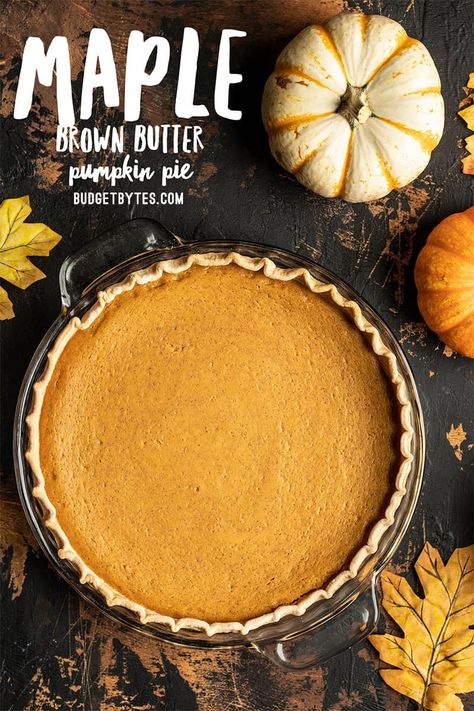 Maple Pie, Vegan Pumpkin Pie Recipe, Pie Pumpkin, Vegan Pumpkin Pie, Maple Brown, Budget Bytes, Sans Gluten Sans Lactose, Thanksgiving Pies, Extra Work