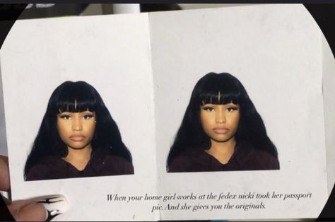 Passport Photo, Nicki Minaj, Hair, On Instagram, Instagram, Black