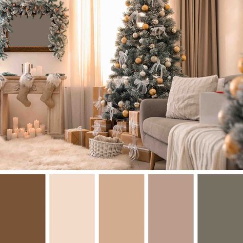 Christmas Front Porch Decor Ideas, Christmas Color Schemes, Christmas Front Porch Decor, Decor Ideas For Christmas, Rustic Color Palettes, Christmas Living Room Decor Ideas, Xmas Color, Christmas Palette, Christmas Colour Schemes