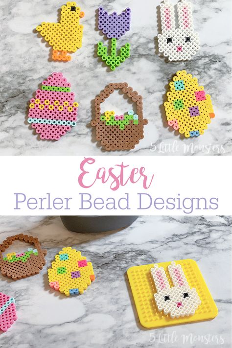 Spring Perler Beads, Spring Perler Bead Patterns, Easter Beads, Beads Pattern, Easter Pixel Art, Easter Melty Bead Patterns, Easter Perler Beads, Perler Bead Easter Patterns, Easter Perler Bead Patterns