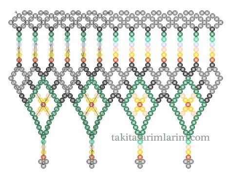 Huichol Pattern, Diy Necklace Patterns, Beaded Ornament Covers, Miyuki Beads Pattern, Native American Beadwork Patterns, Bead Weaving Tutorials, Beaded Necklace Patterns, Beading Netting, Beadwork Necklace