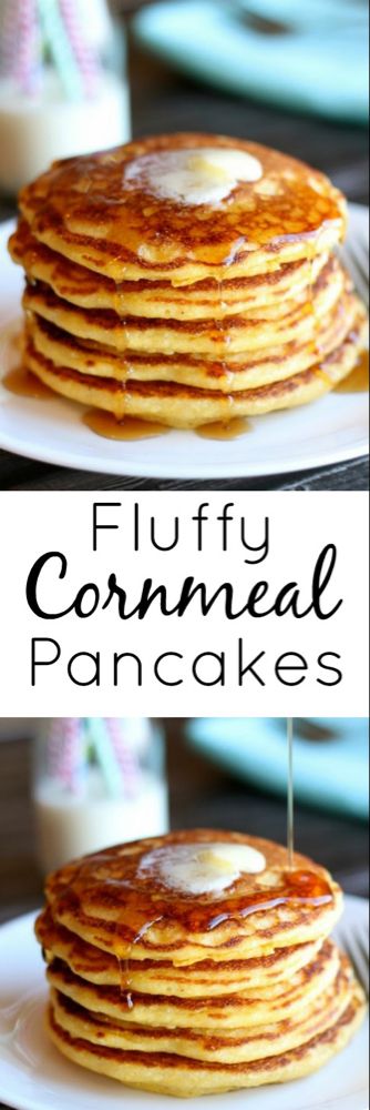 Cornmeal Porridge, Cornmeal Recipes, Pumpkin Cornbread, Cornmeal Pancakes, New Obsession, What's For Breakfast, Corn Bread Recipe, 200 Calories, Pancakes And Waffles