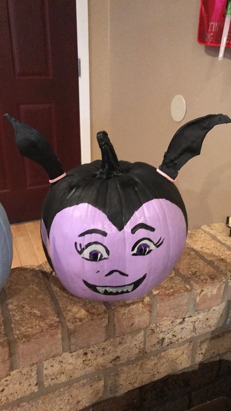 Vampirina Disney Jr pumpkin Halloween Disney Villains Pumpkins, Disney Villains Pumpkin Painting, Repunzle Pumpkin Painting, Disney Princess Painted Pumpkins, Disney Villain Painted Pumpkins, Disney Pumpkin Painting, Story Book Pumpkin, Pumpkin Carving Kits, Halloween Pumpkin Crafts