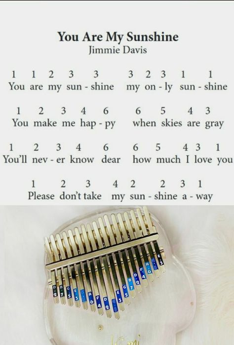 Kalimba Sheet Music 17 Key, Kalimba Aesthetic, Kalimba Sheet Music, Kalimba Songs, Kalimba Notes, Piano Music With Letters, Kalimba Music, Piano Songs Sheet Music, Piano Songs For Beginners