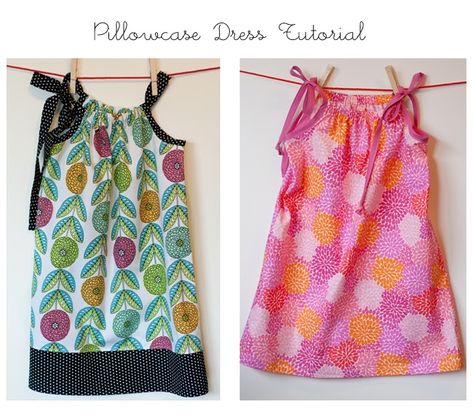 7 Simple Pillowcase Dress Patterns for Girls - Craftfoxes Bow Measurements, Dress Tutorial, Amazing Dresses, Diy Vetement, Dress Tutorials, Pillowcase Dress, Learn To Sew, Sewing For Kids, Little Dresses