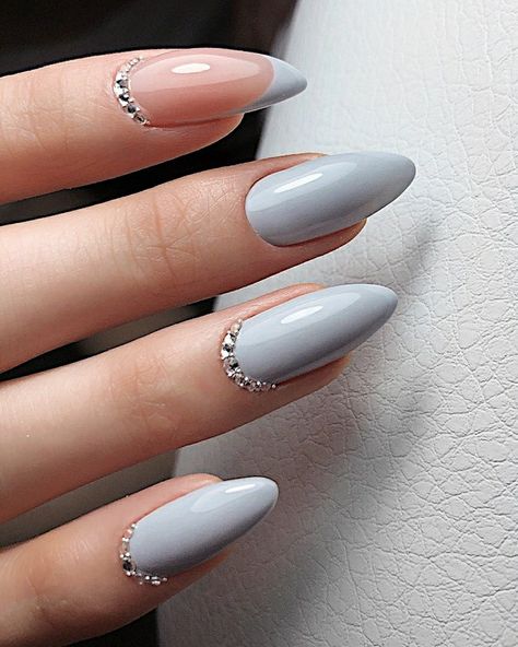 Grey And Silver Nails, Light Grey Nails, Nails Azul, Light Gray Nails, Grey Nails, Opi Nail Colors, Beauty Hacks Nails, Light Nails, Gelish Nails