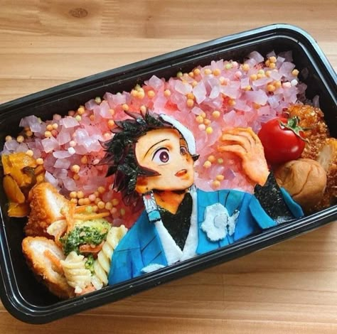 Foodcore Aesthetic, Boxed Lunch, Damon Slayer, Anime Bento, Magic Runes, Kawaii Cooking, Japanese Bento, Japanese Snacks, Delicious Snacks Recipes