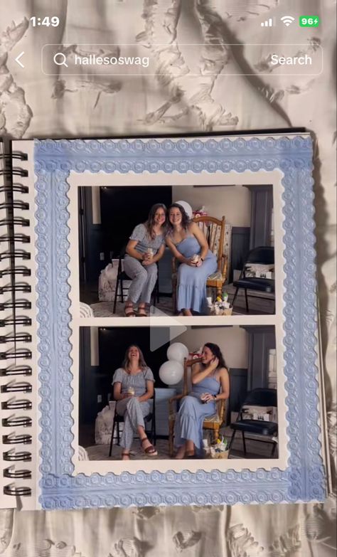 Girly Scrapbook Ideas, Friends Scrapbook Ideas, Scrapbook Photo Album Ideas, Picture Scrapbook Ideas, College Scrapbook, Senior Year Scrapbook, School Memories Scrapbook, Girly Scrapbook, Scrapbooking Idea