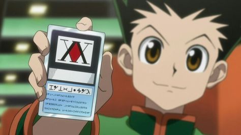 Gon and his hunter license! Hxh Hunter License Card, Hxh Hunter License, Hunter X Hunter License Card, Hunter X Hunter License, Anime Inktober, Hunter License, Ging Freecss, Hunter King, Gon Freecss