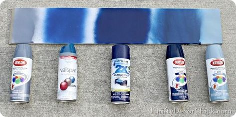 blue spray paints - comparing colours and coverage Spray Paint Furniture, Blue Spray Paint, Spray Paint Colors, Thrifty Decor Chick, Painting Wood Furniture, Spray Paint Cans, Thrifty Decor, Spray Paints, Coors Light Beer Can