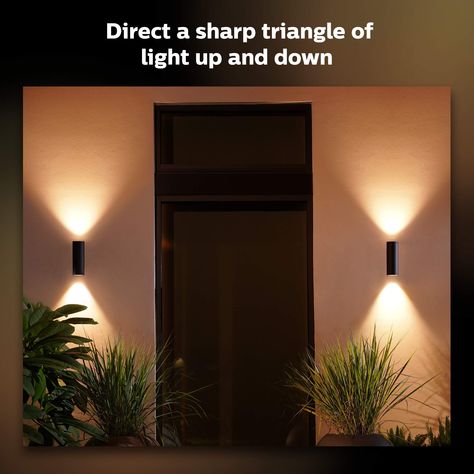 Lightning Ideas, Vstupná Hala, Front Door Lighting, Philips Hue Lights, Garden Wall Lights, Outdoor Wall Light Fixtures, Philips Lighting, Stair Lighting, Front House