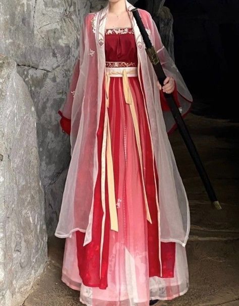 Loose Dress Outfit, Moda China, Chinese Fancy Dress, Traditional Asian Dress, Ancient Chinese Clothing, Chinese Style Dress, Chinese Vintage, Traditional Chinese Dress, Hanfu Dress