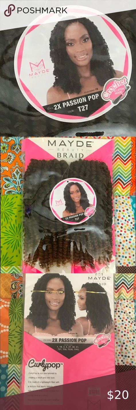 4 Packs Mayde Beauty Crochet Hair Extensions - 2X Passion Pop Curlypop T27 Crochet Hair Extensions, Crochet Hair, Crochet Hair Styles, Hair Extensions, Crochet, Hair, Closet, Beauty