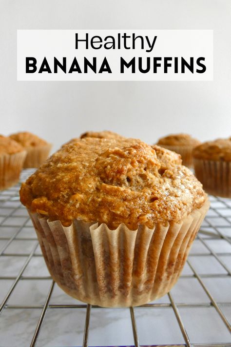 Daniel Fast Banana Muffins, Best Healthy Banana Muffins, High Fiber Banana Muffins, Banana Muffins Easy Healthy, Banana Walnut Muffins Healthy, Low Sugar Banana Muffins, Fluffy Banana Muffins, Whole Wheat Banana Muffins, Wheat Banana Muffins