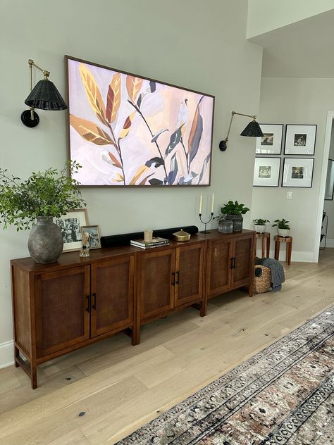 Warwick 2 Door Cabinet - Threshold™ curated on LTK Warwick Tv Stand, Entertainment Center Ideas Decor, How To Style A Tv Stand, Tv Stand Ideas For Living Room, Warwick Cabinet, Under Tv Decor, Casita House, Reno Furniture, Sideboard Styling