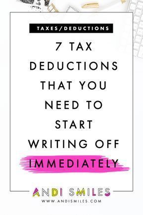 7 Tax Deductions That You Need to Start Writing Off Small Business Tax Deductions, Tax Organization, Bookkeeping Tips, Business Tax Deductions, Tax Write Offs, Small Business Tax, Tax Prep, Small Business Finance, Bookkeeping Business