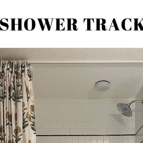 Ceiling Mount Shower Curtain Track, Ceiling Mounted Curtain Track, Double Shower Curtain, Double Shower, Home Design Diy, Bath Girls, Hall Bathroom, Curtain Track, Diy Bathroom Remodel