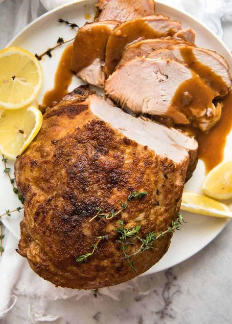 Juicy Slow Cooker Turkey Breast Cook Turkey, Cooking Turkey Breast, Slow Cooker Turkey Breast, Crockpot Turkey, Turkey Breast Recipe, Slow Cooker Turkey, Recipetin Eats, Roast Turkey Breast, Recipe Tin